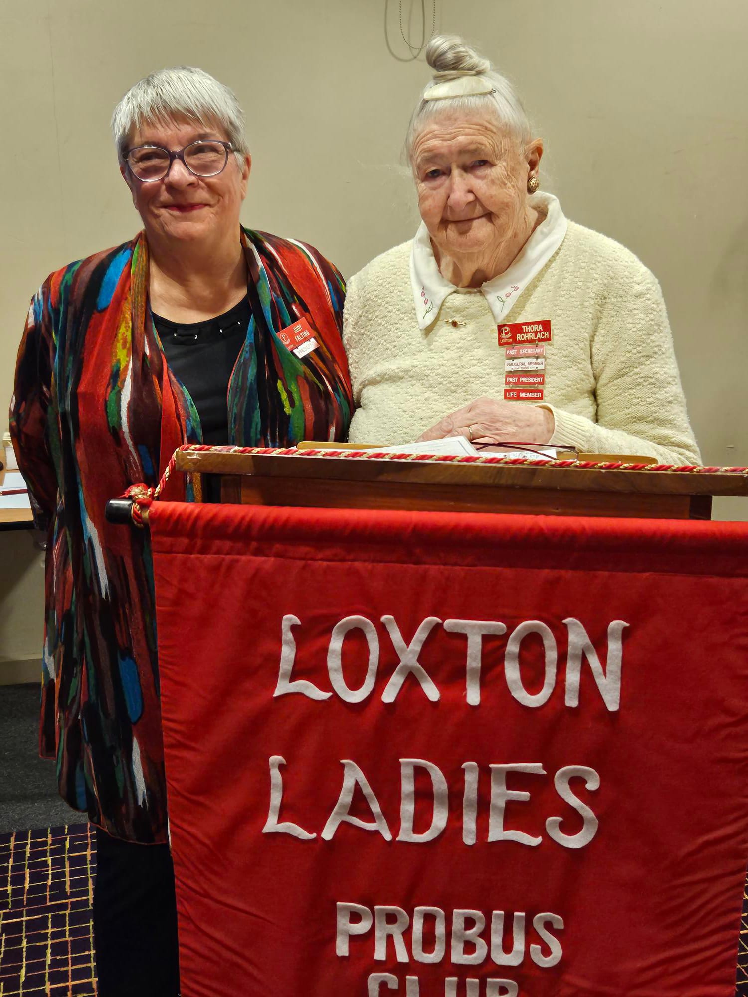 Thora’s life membership for Loxton ladies Probus