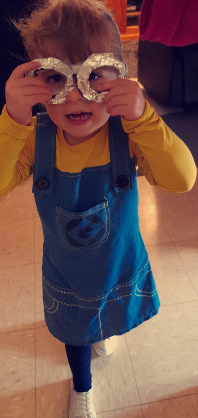 Anika Lloyd, 3, from the Riverland Early Learning Centre, as a Minion.