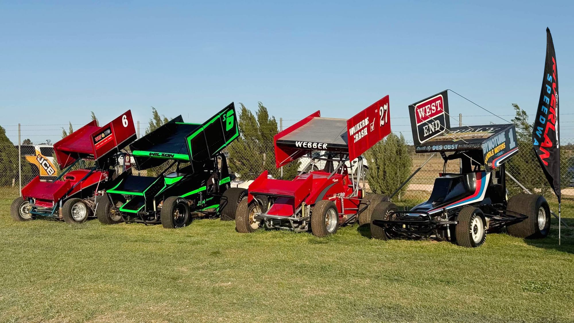 Flying the speedway flag in the field