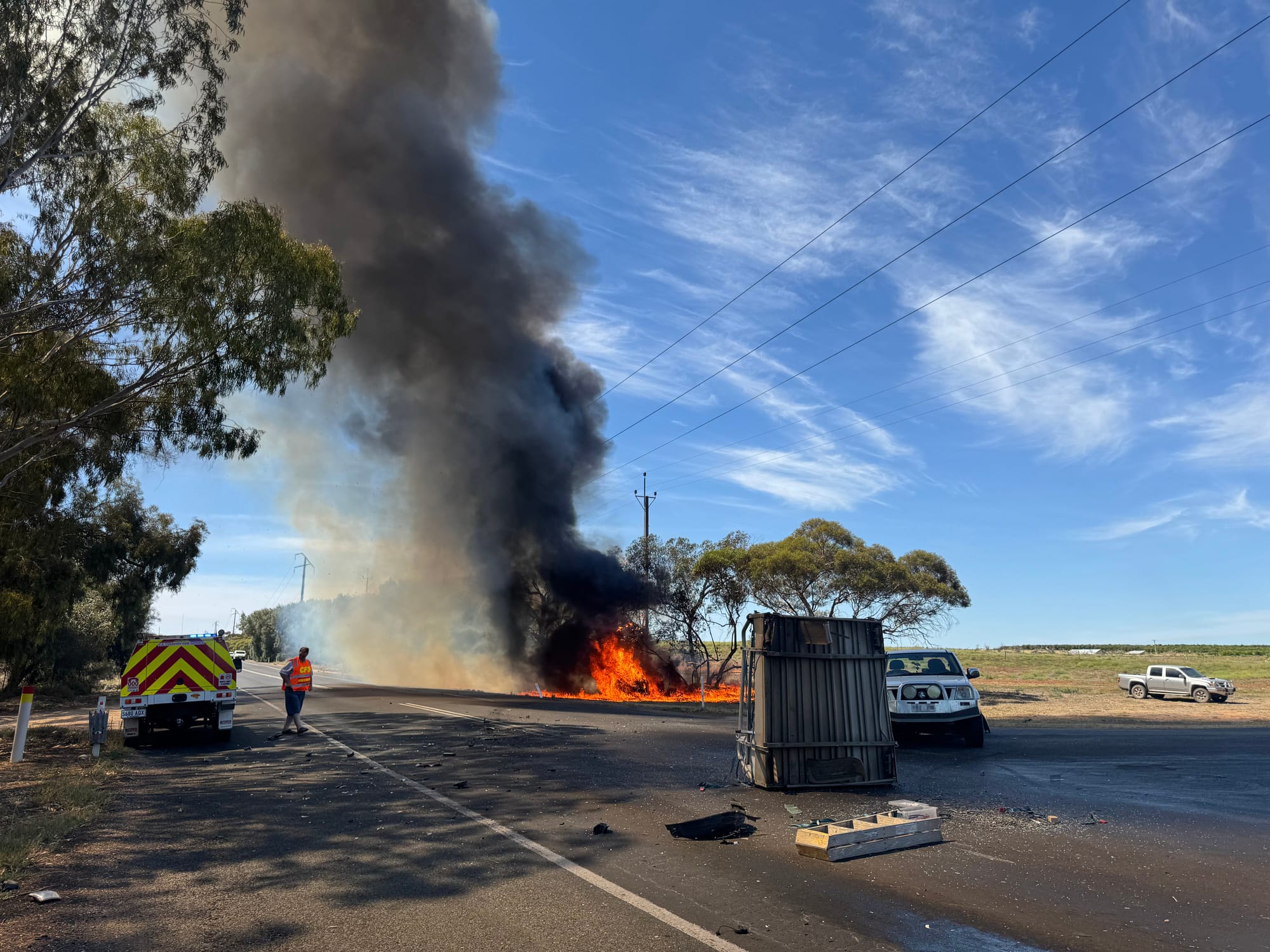 Drivers survive fiery crash