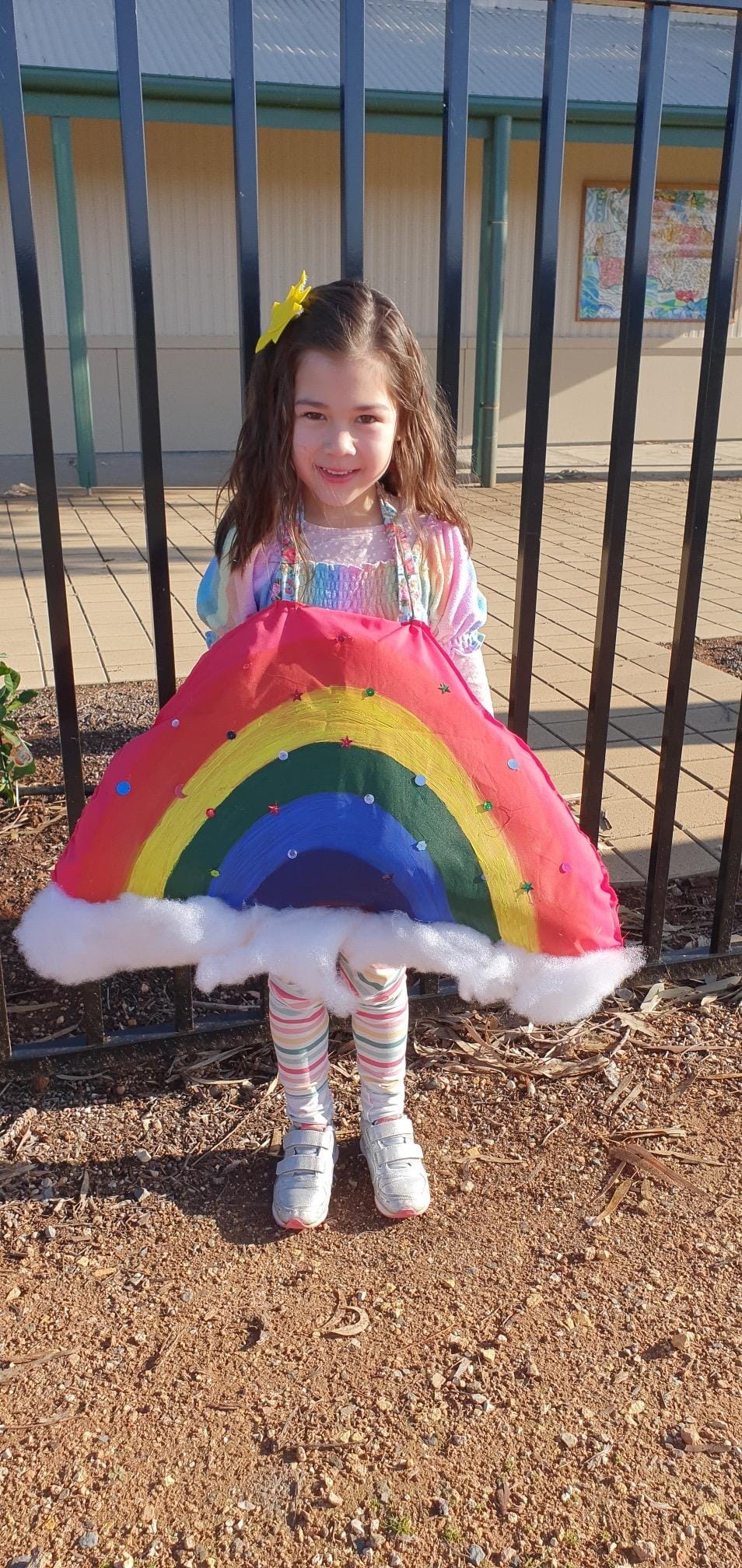 Renmark North School student Adele Binder, 5, as 'a rainbow girl’.