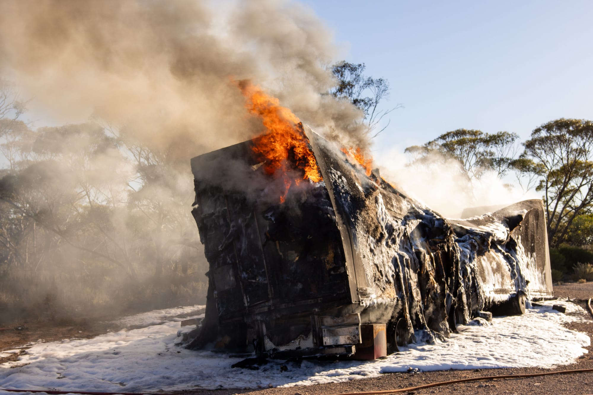 Truck fire prompts CFS call to slow down... Emergency zone warning