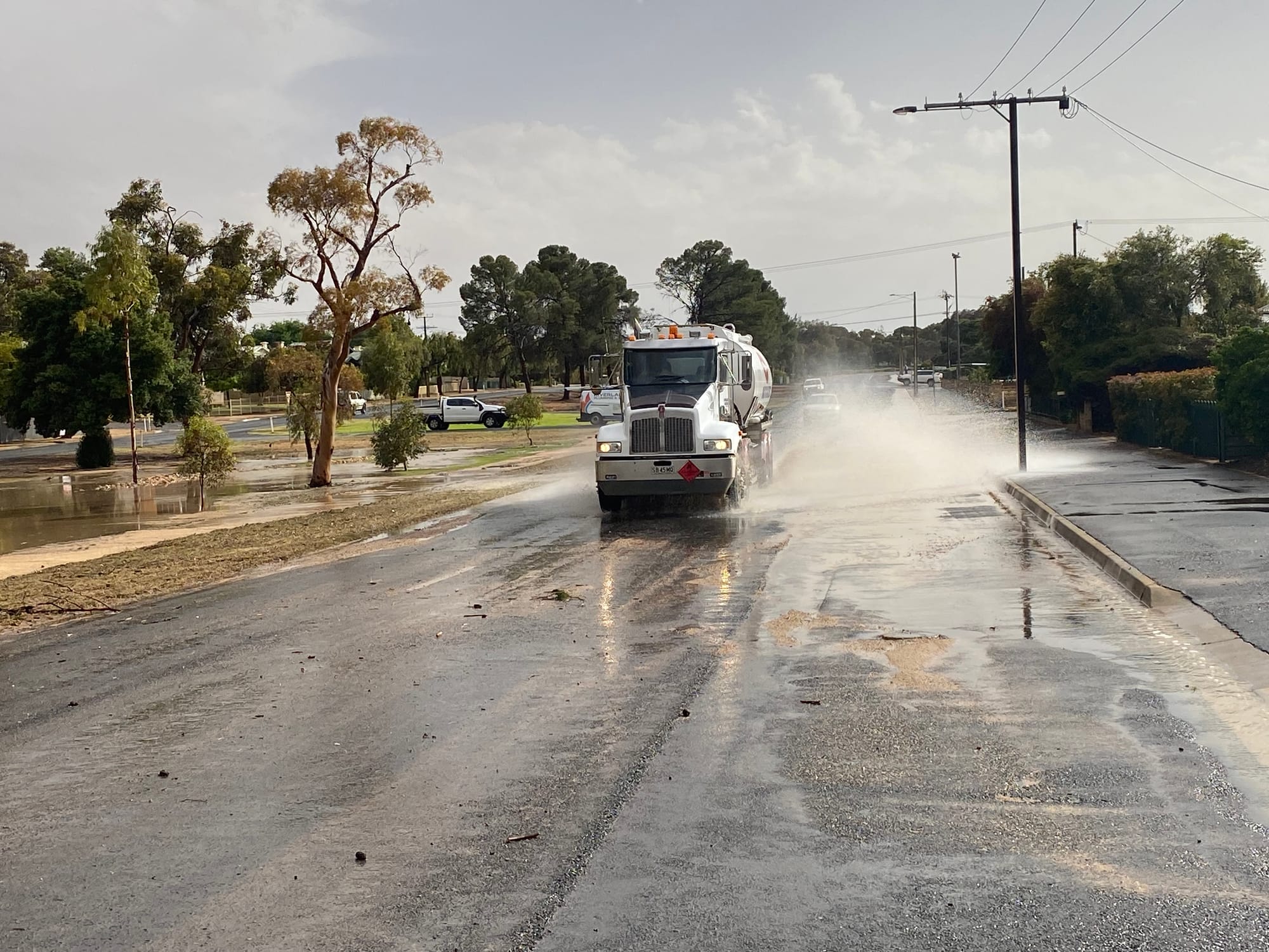 Flooding along Bookpurnong Road in Loxton.