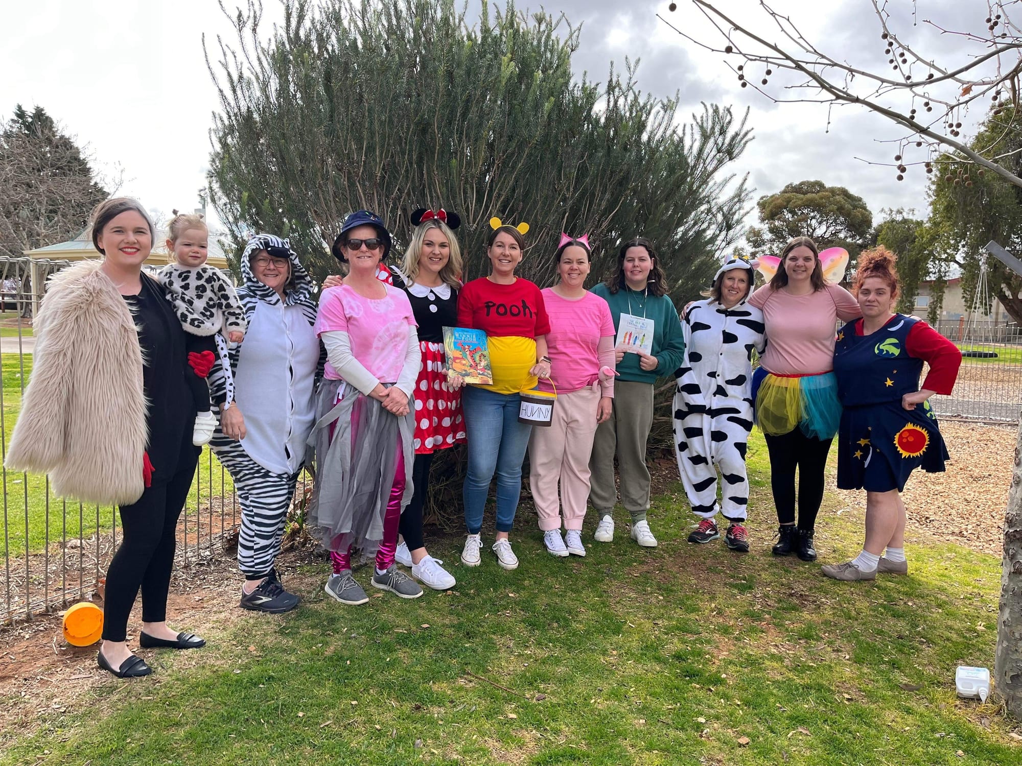 Loxton District Children’s Centre – Woodleigh educator group for a second day during Book Week. Pictured are (from left): April Watson, Macey Watson, Tania Kurtzer, Kristy Nattrass, Renee Brown, Ainslie Biggins, Chelsea McPherson, Natasha Romeo, Sue Lahainer, Naomi Harris and Mel Vogt.