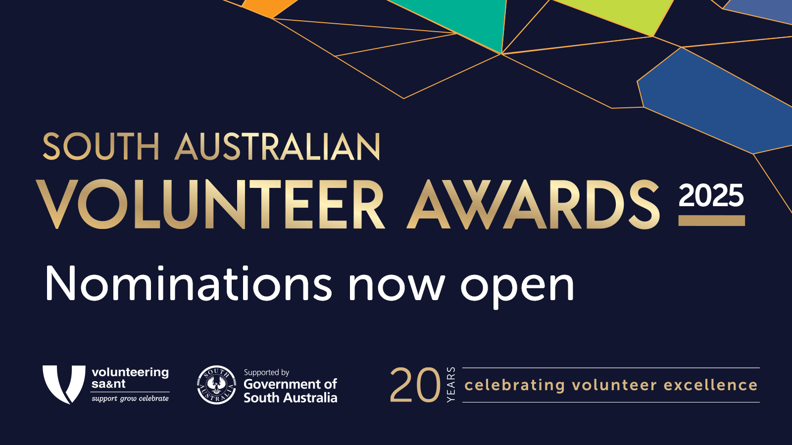 Nominations now open for annual SA volunteer awards