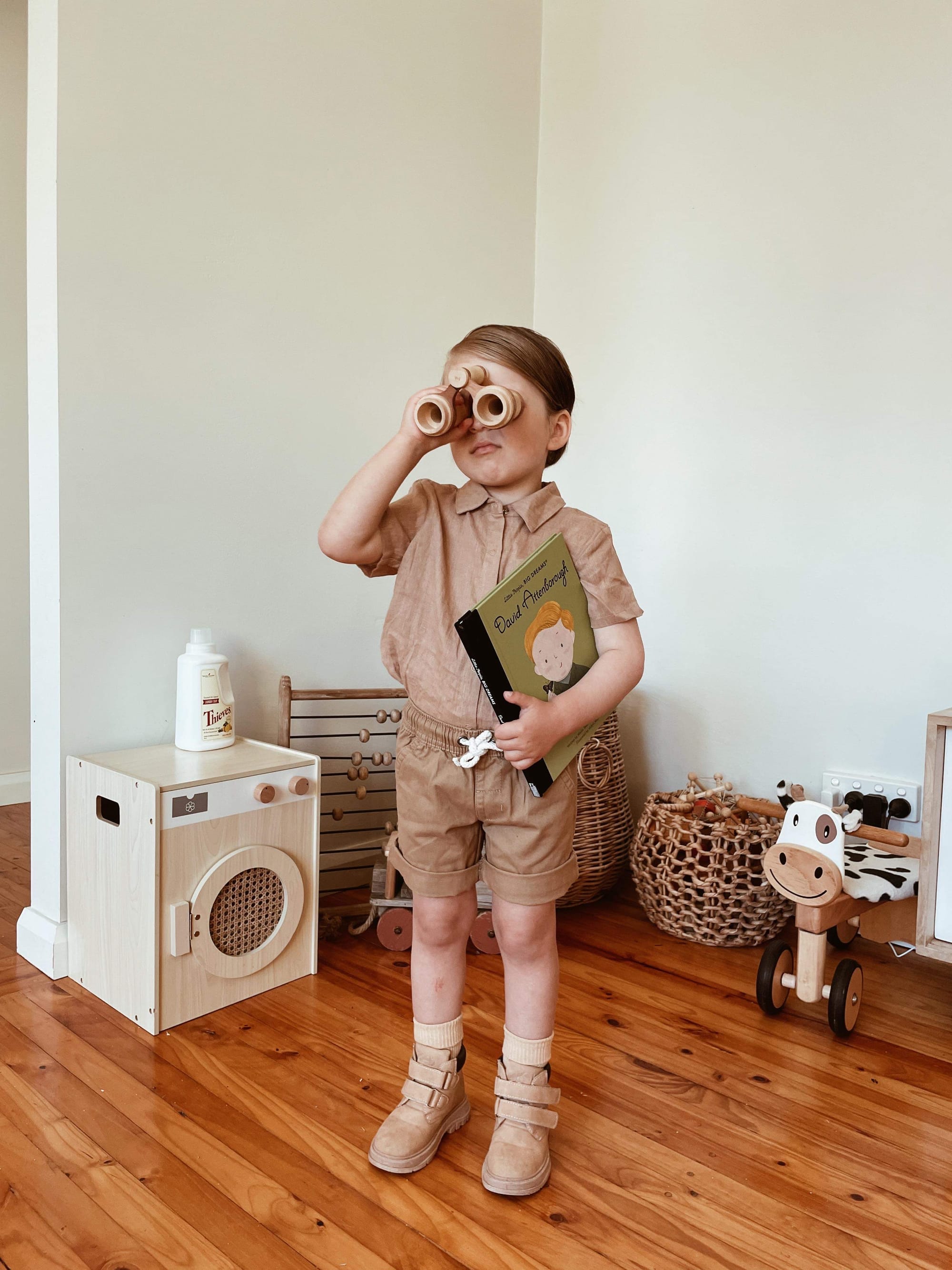 Loxton Lutheran Early Learning Centre’s Finniss Norman, 3, as David Attenborough from the Little People Big Dreams books.