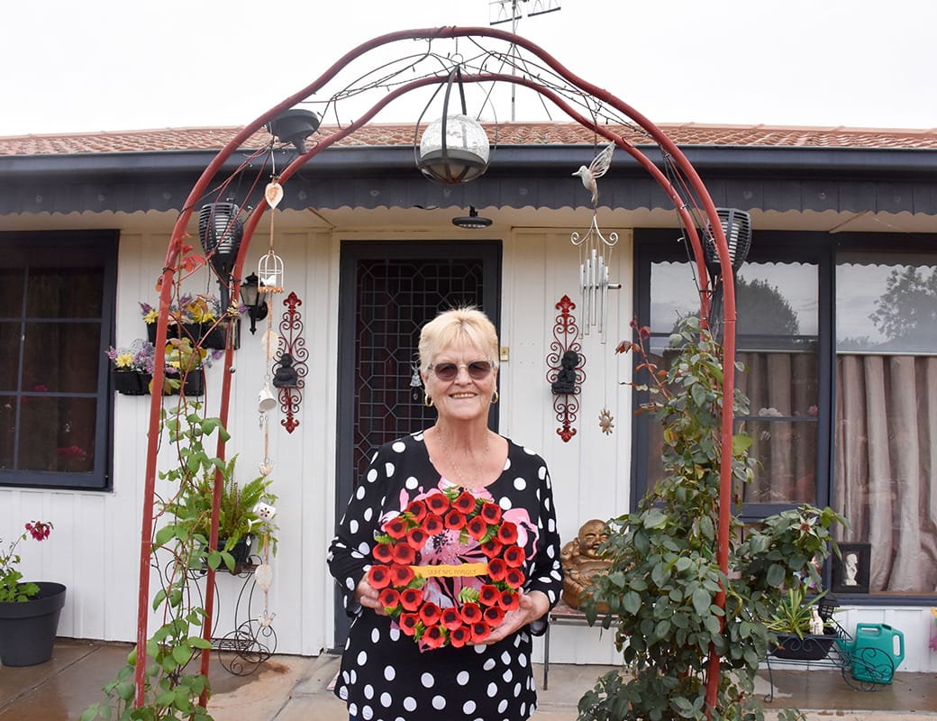 Mary leads Barmera’s Anzac Day at home