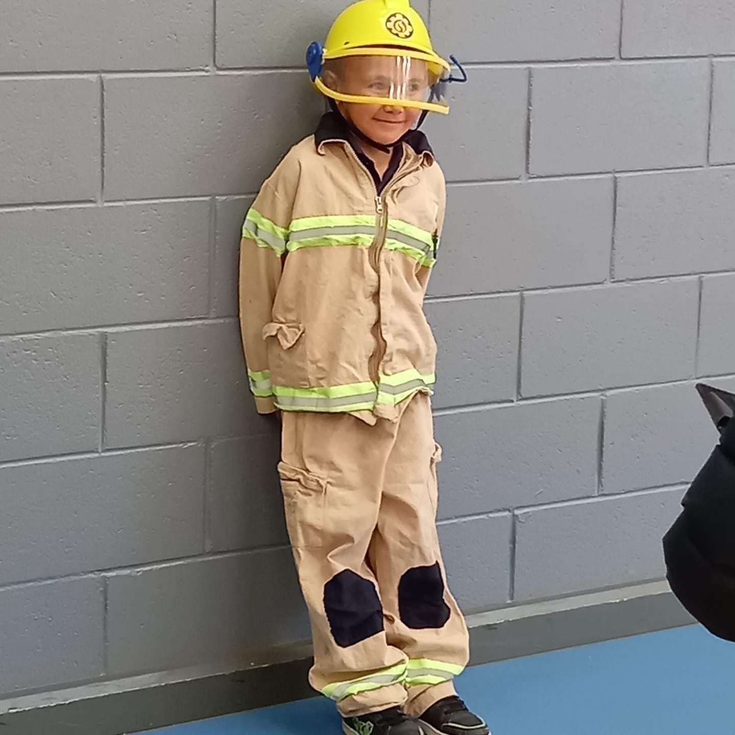Renmark Primary School student Noah Rankine, 5, as a fireman.