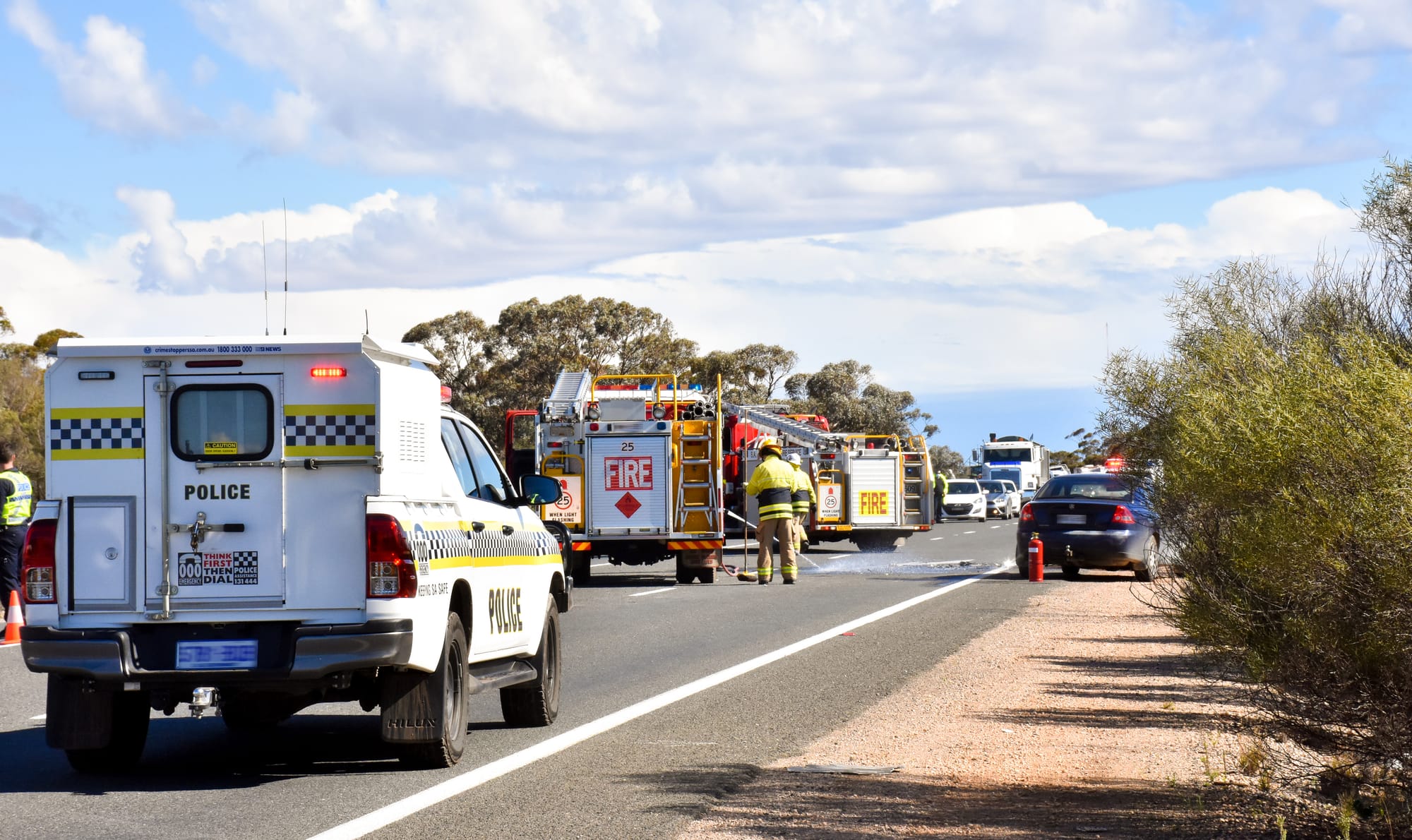 Pair escapes serious injury in highway crash
