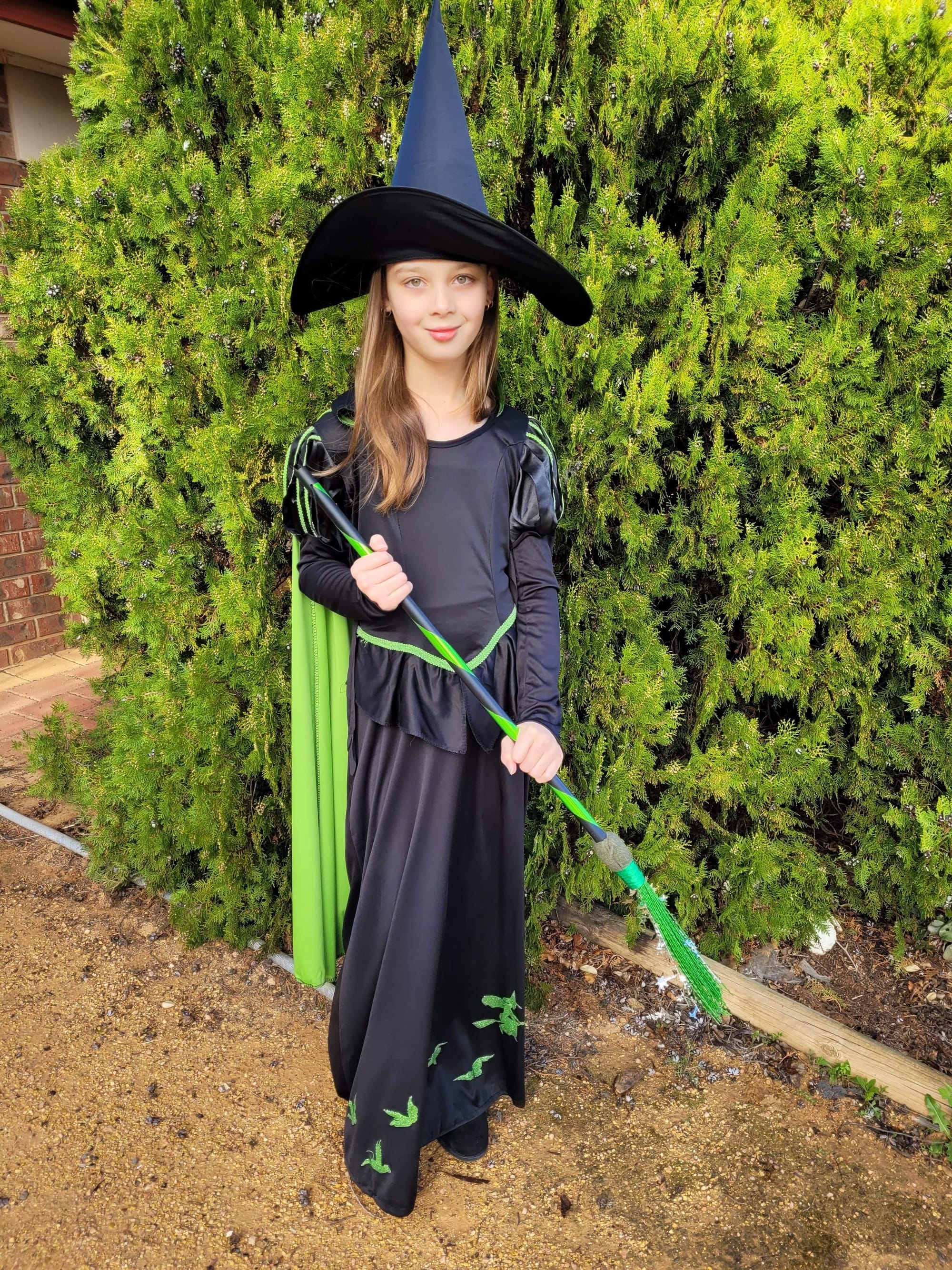 Monash Primary School student Makayde Drake, 9, as the Wicked Witch of the East.
