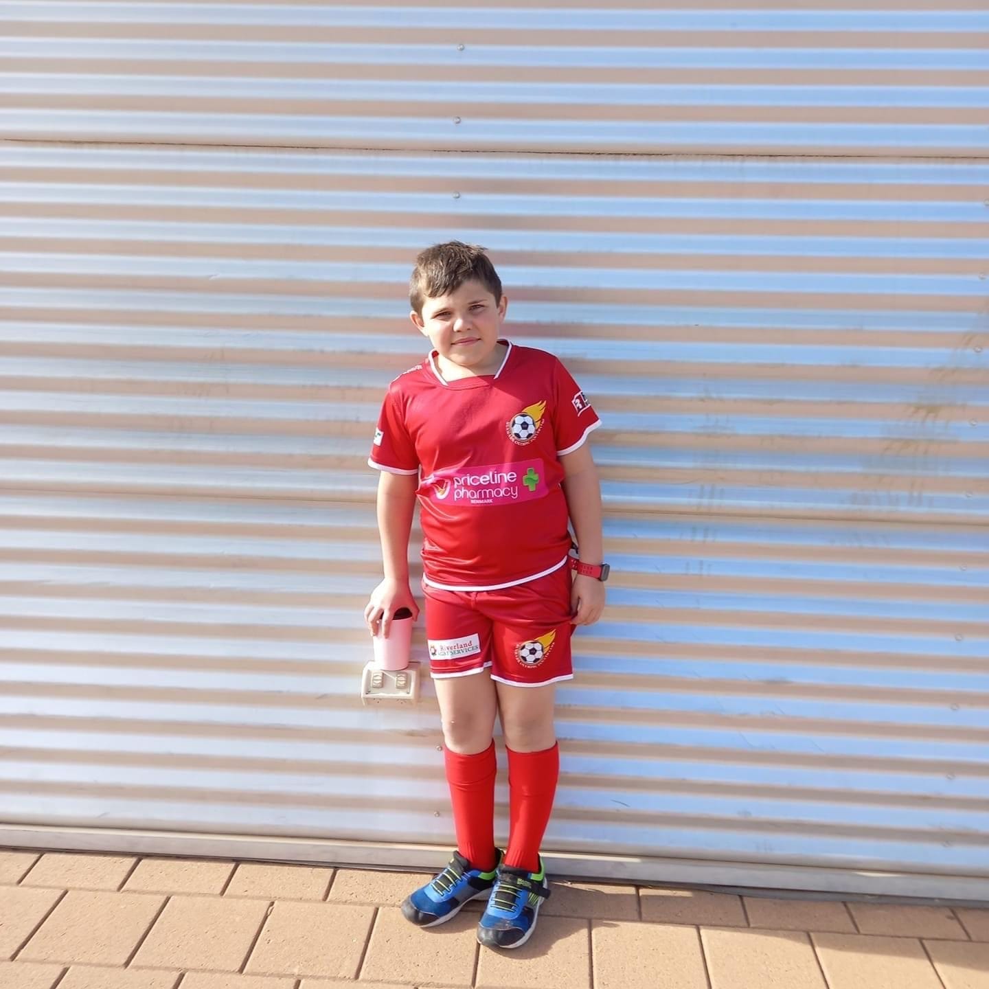 Renmark Primary School student Jacob Rankine, 8, as a soccer player.