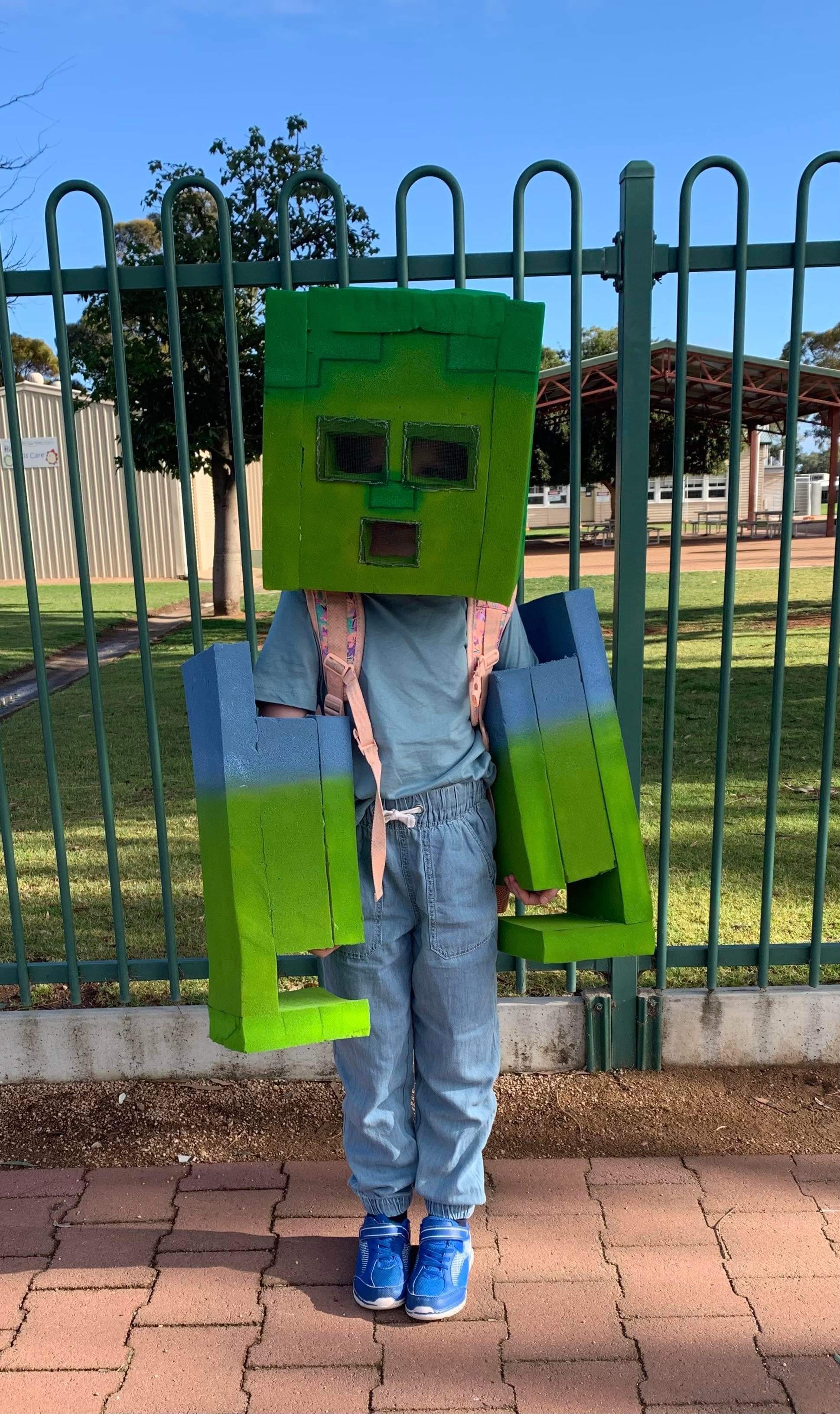Renmark Primary School student Willow Seekamp, 6, a Minecraft zombie.