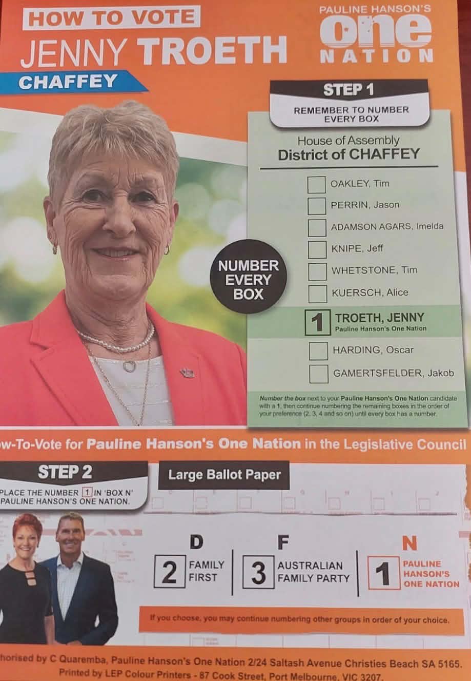 Whetstone calls out One Nation on preferences