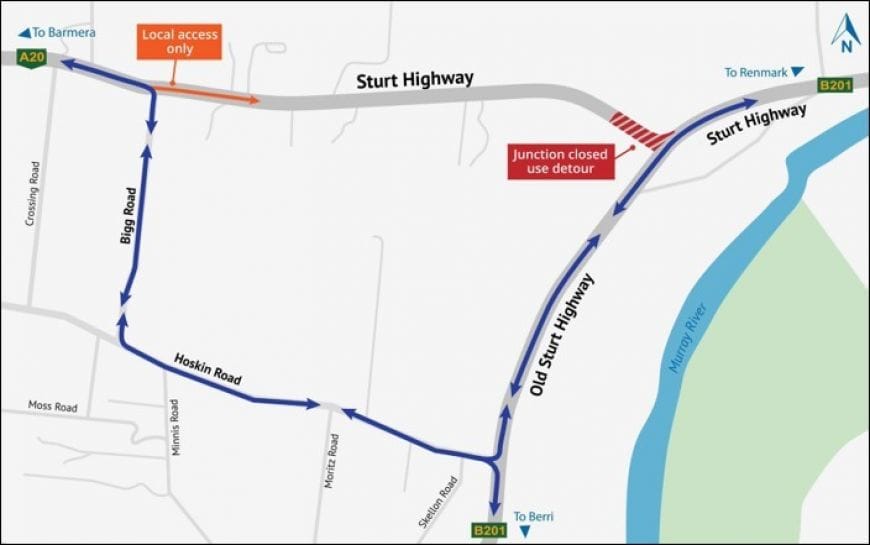 Temporary detour ahead, as roundabout closes highway post image