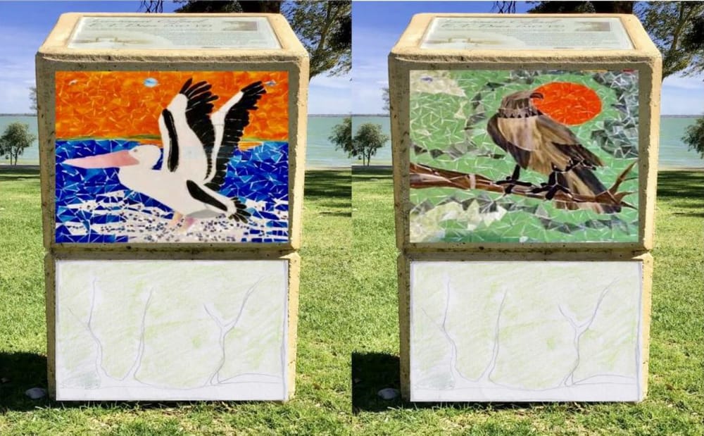 Lake Bonney plinths for indigenous pair post image