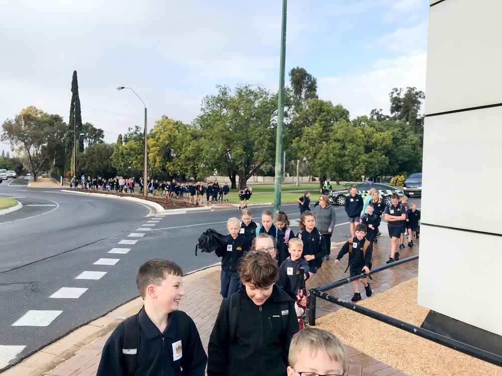 Local kids in school walk post image