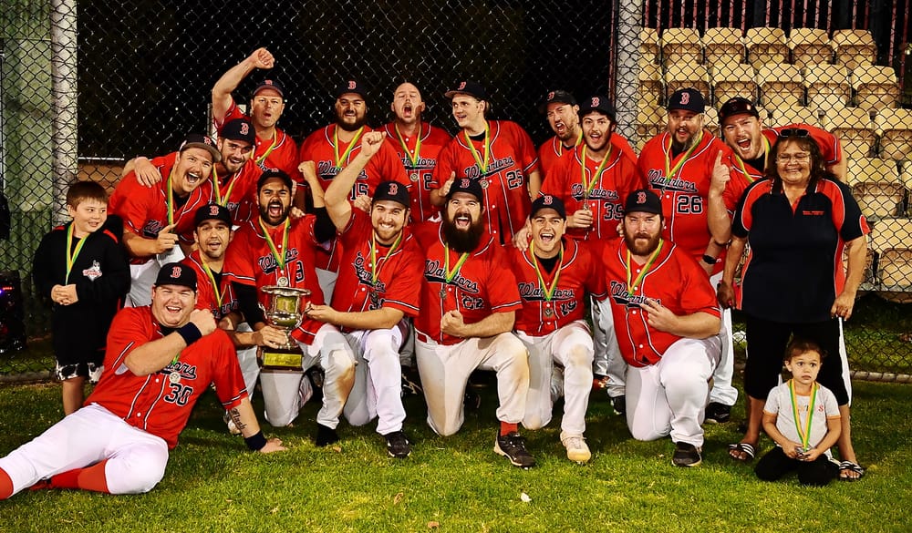 Riverland baseball painted Red post image