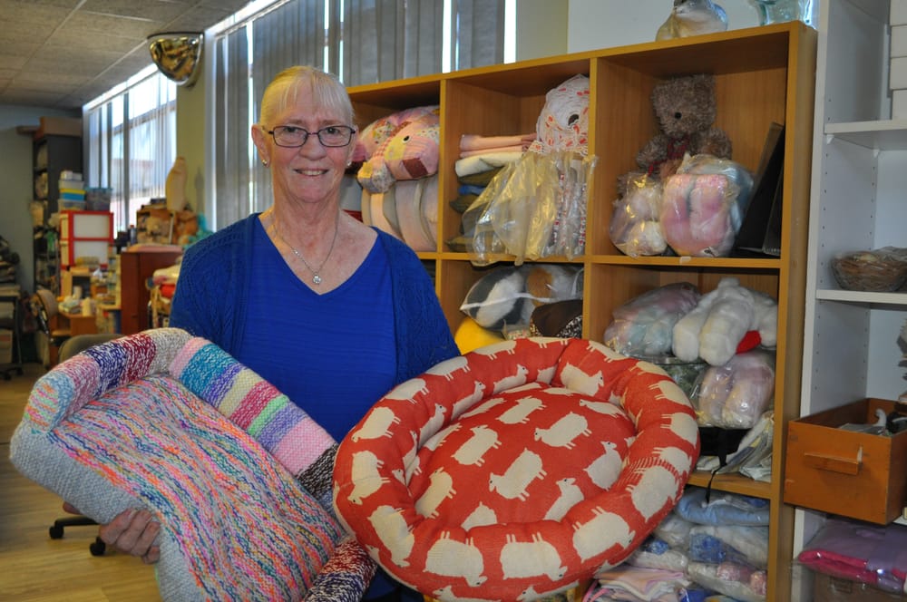 The girls knit together for charity post image