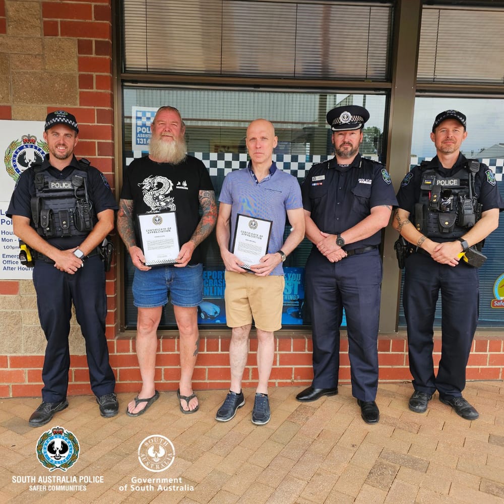 Police thank Loxton ‘lifesavers’ Paul and Craig post image
