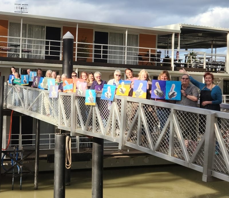 Floating art studio sets sail on the Riverland post image